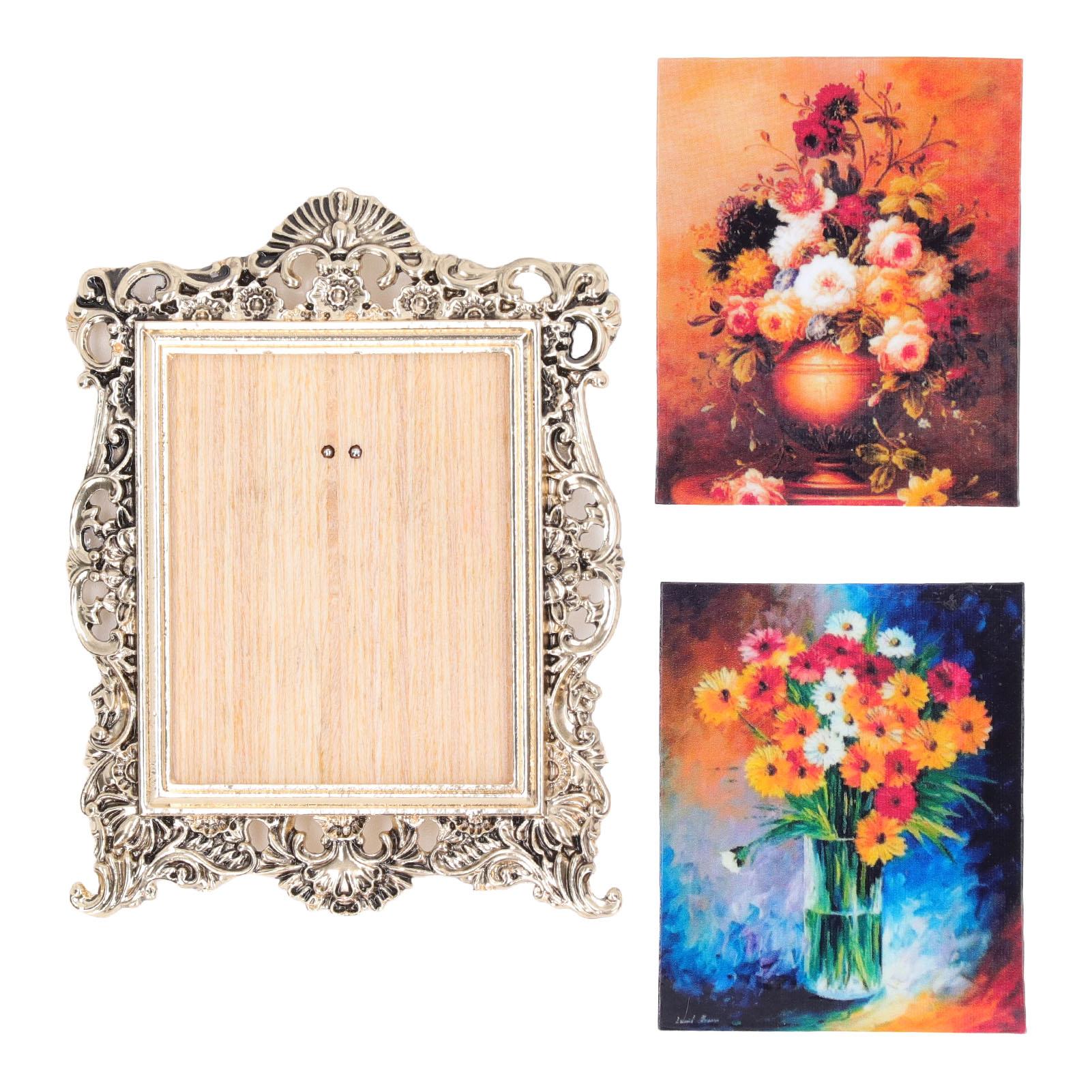 

1:12 рамок для фотографий кукольного домика, большая миниатюрная европейская винтажная фоторамка для аксессуаров кукольного домика