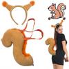 Halloween Eekhoorn Oor Hoofdband met Staart, Bosdier Kostuum Accessoire voor Vrouwen en Mannen, Herfstfeest Haarsieraad om te Verkleden