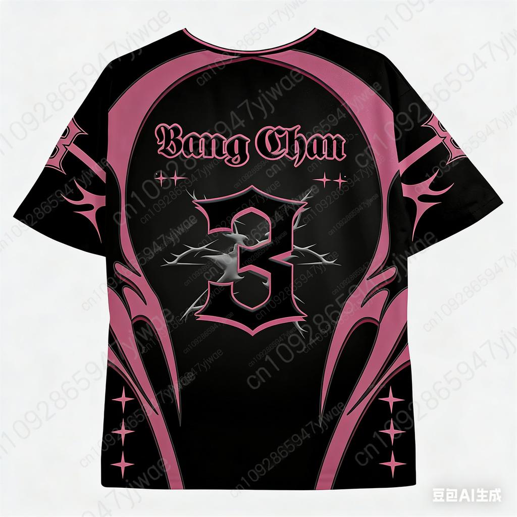 Kpop Concert Music Jersey Felix Member Digital T-Shirt Fan Gift Fashion Streetwear Summer Men'S And Women'S Beach T-Shirts