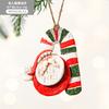 New Christmas Painted Resin Santa Claus Heart Pendant Retro Style Christmas Tree Imitation Ceramic Decoration navidad 2025