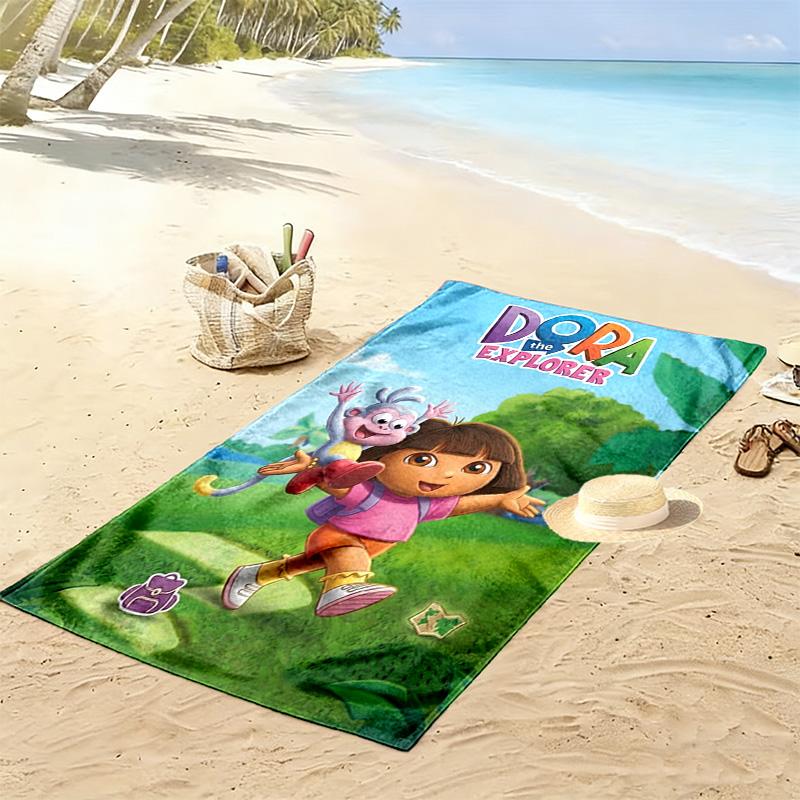 Explorer Dora Print Beach Towel, Large Soft Quick Dry Towel for Beach Camping Swimming