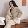 Three-Layer Padded Pajamas Women'S Winter Coral Fleece Thickened And Fleece Padded Jacket Thermal Suit Can Be Worn Outside Loungewear In Winter