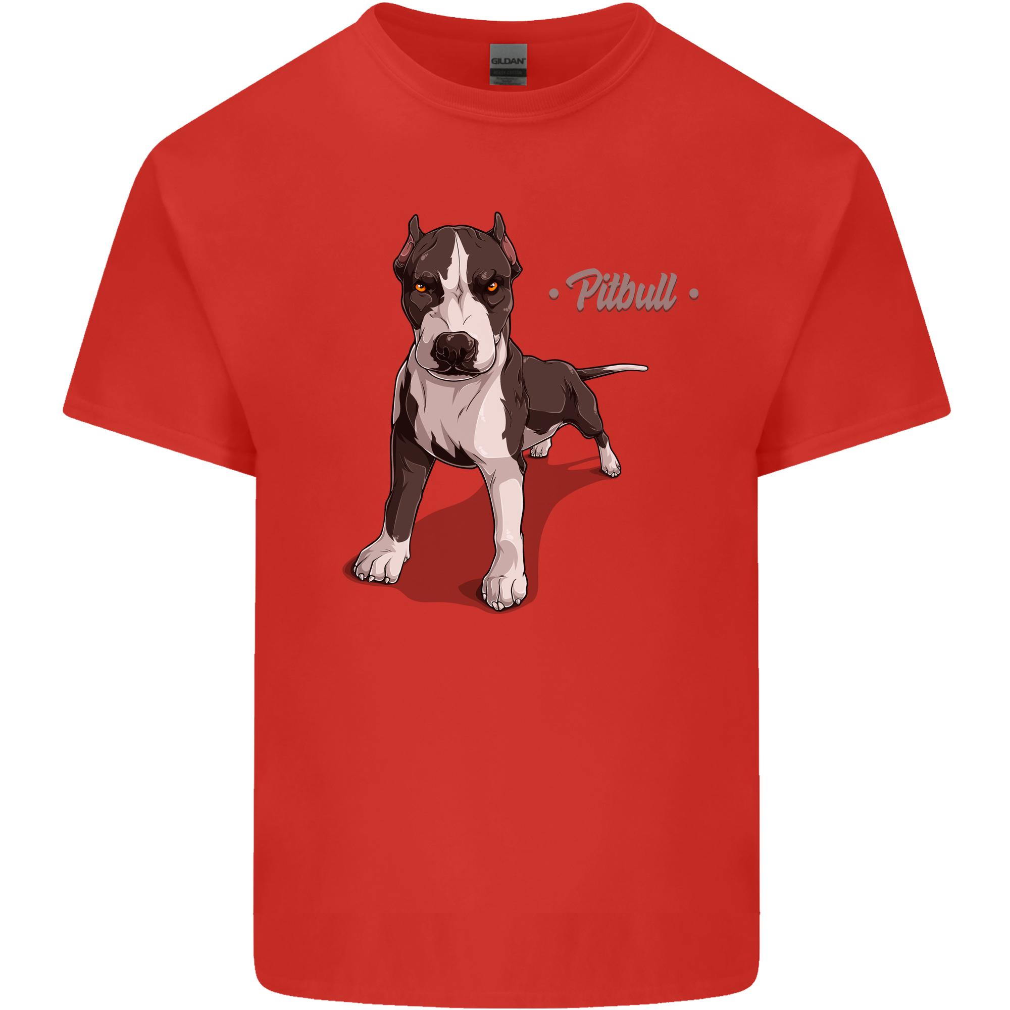 A Pitbull Dog Illustration Unisexs Light Cotton TShirt S