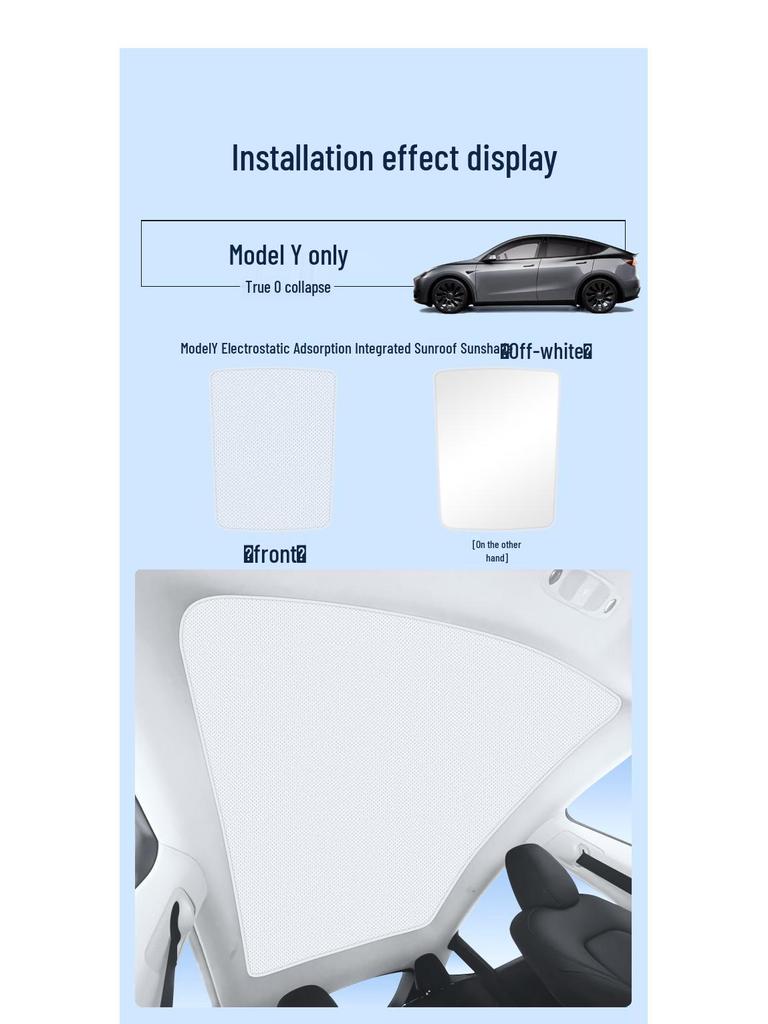 Tesla Model Y Facelift Sunroof Sunshade - Heat Insulation Cotton
