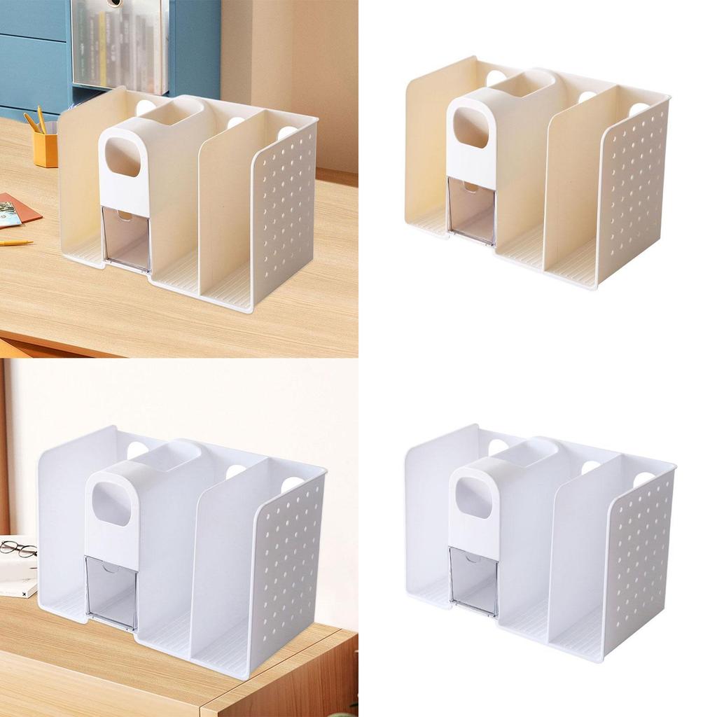 Desktop Organizer Storage Box with Multi Slot Design Plastic File Organizer for Shelf Table Desk Accessories and Supplies