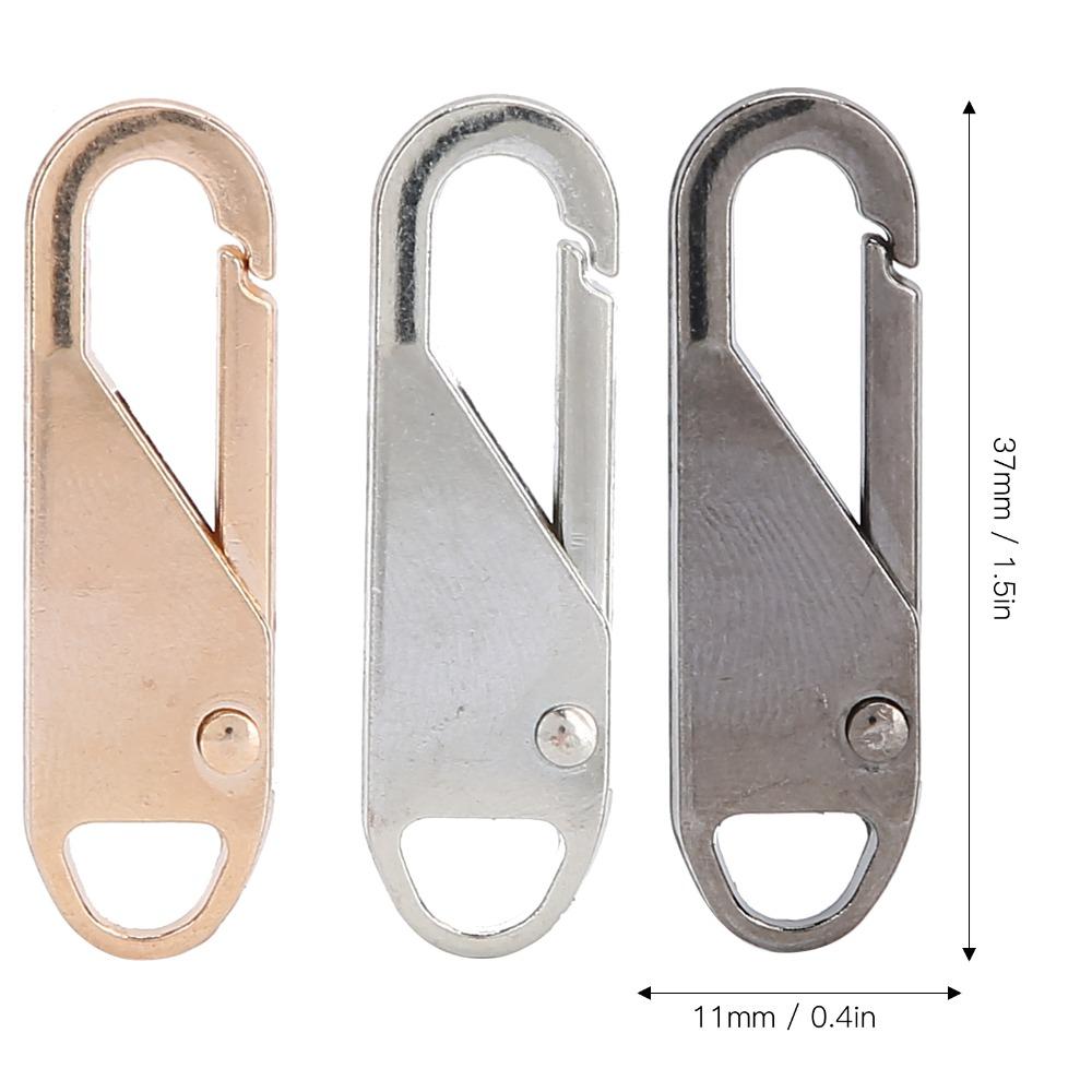 12pcs Detachable Metal Material Zipper Slider Head Oval Shape 4 Color Set Zipper Pull Tab Zipper Repair Kit For Backpacks