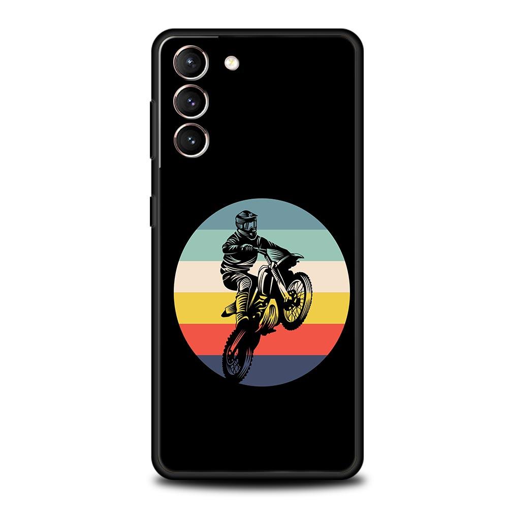 Moto Cross Motorcycle Sports Phone Case For Samsung Galaxy S24 S23 S22 5G S20 Ultra S21 FE S10 S9 Plus S10E S8 Lite 20 TPU Cover