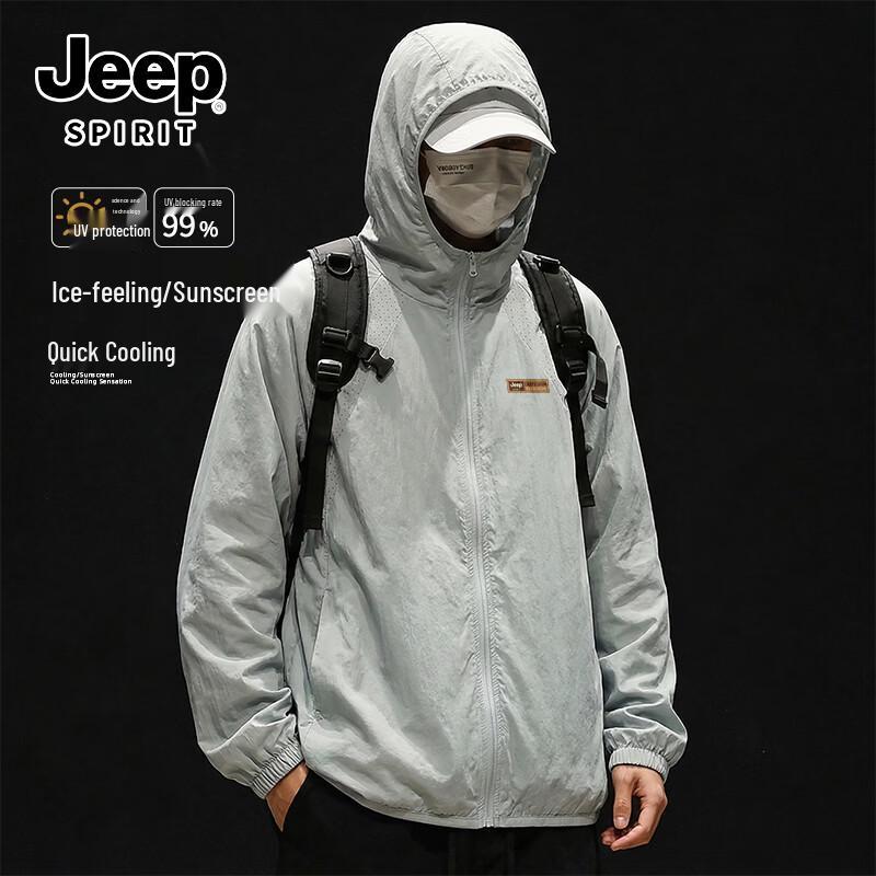 

JEEP SPIRIT Men s Summer Outdoor Sun Protection Hoodie M