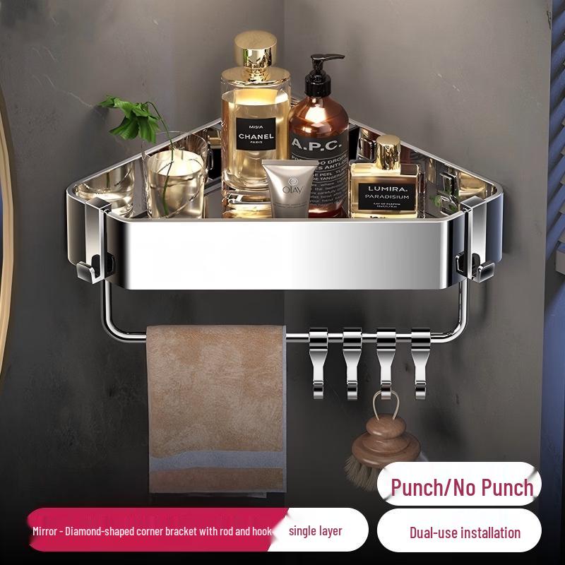 LISM No-Drill Diamond Corner Shower Caddy