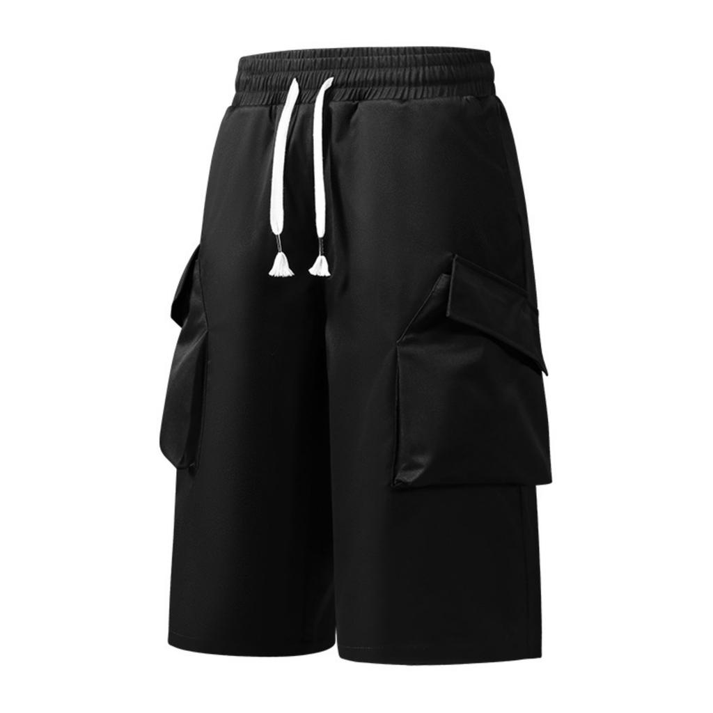 Men's Casual Lightweight Breathable Drawstring Cargo Shorts Loose Fit Stretchable Sportswear with Multiple Large Pockets for Outdoor Activities