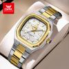 Mens Classic Analog Watch Octagon Square Case Quartz Movement Waterproof Luminous Wrist Watches