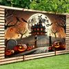 One Background Banner, Designed with a Terrifying Halloween Night Scene, Made of Polyester Fabric, As a Holiday Gift