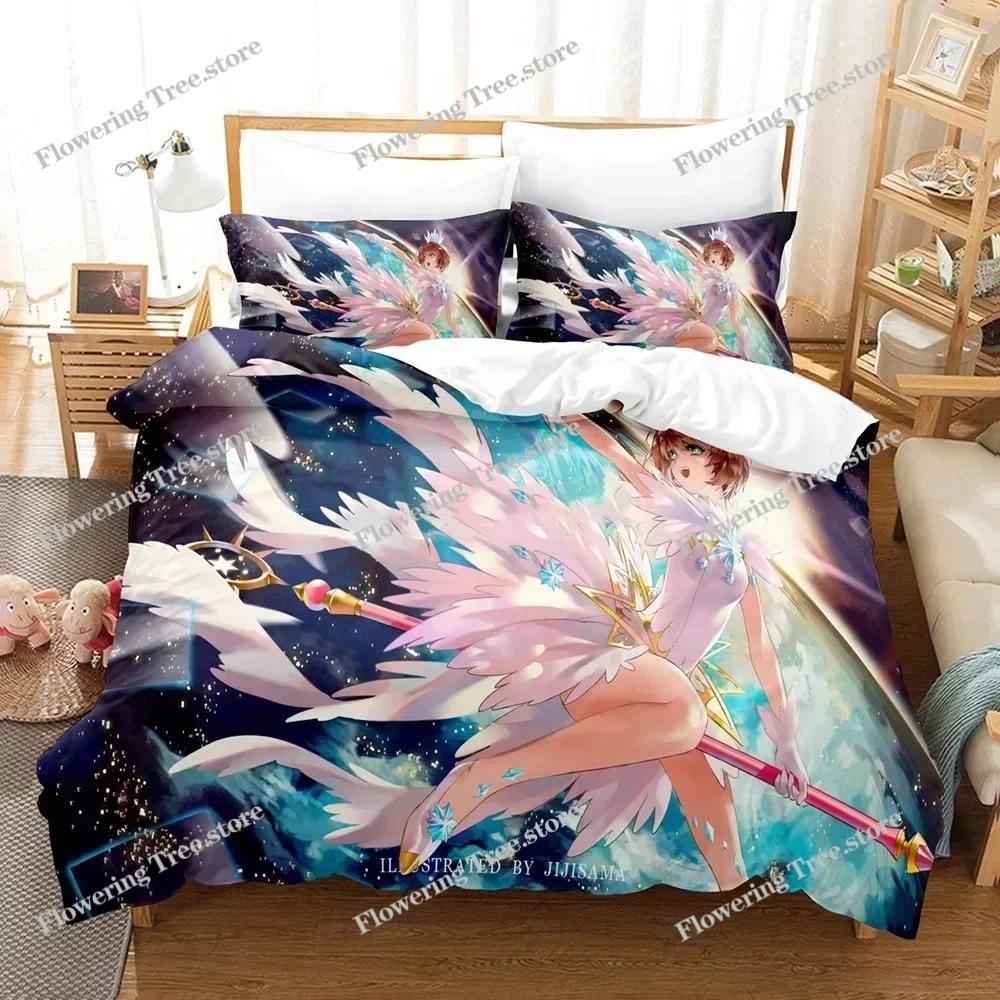 3D Print Cardcaptor Sakura Bedding Set Duvet Cover Bedroom Comforter Single Twin King Size Quilt Cover Home Textile 3PCS