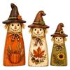3pcs Farmhouse Tabletop Autumn Decorations with Pumpkin Farmhouse Harvest Figurines for Mantels Shelves Entryway Tables
