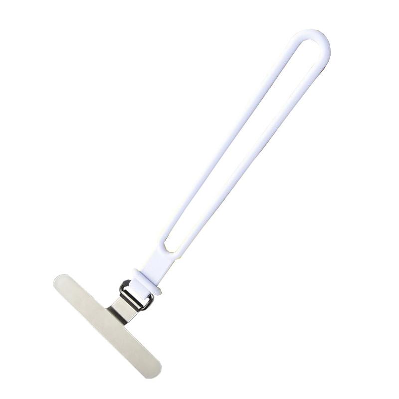 1Pcs 2In1 Silicone Mobile Phone Wrist Straps Short Lanyard Soft Hanging Cord With Stainless Steel Metal Tether Tab Gasket