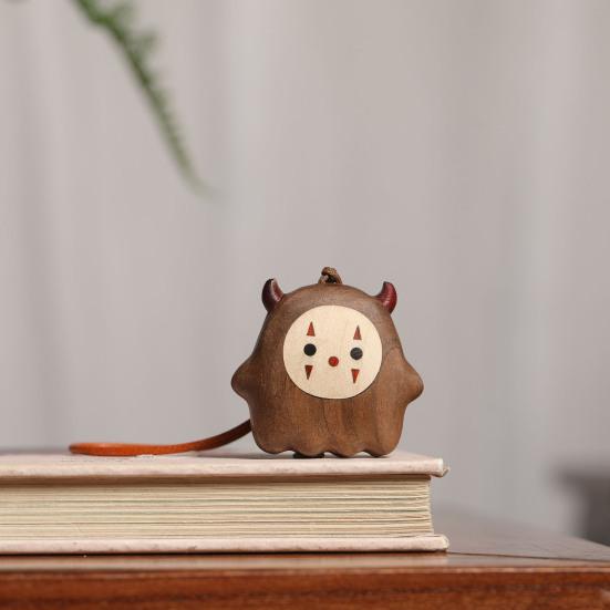 Cute Mini Devil Charm, Wooden Little Devil Shape Pendant for Backpack, Purse, Car Accessories, Gifts for Women Men