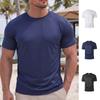 Men Solid Color Crew Neck Short Sleeve Summer Casual Sports T Shirt