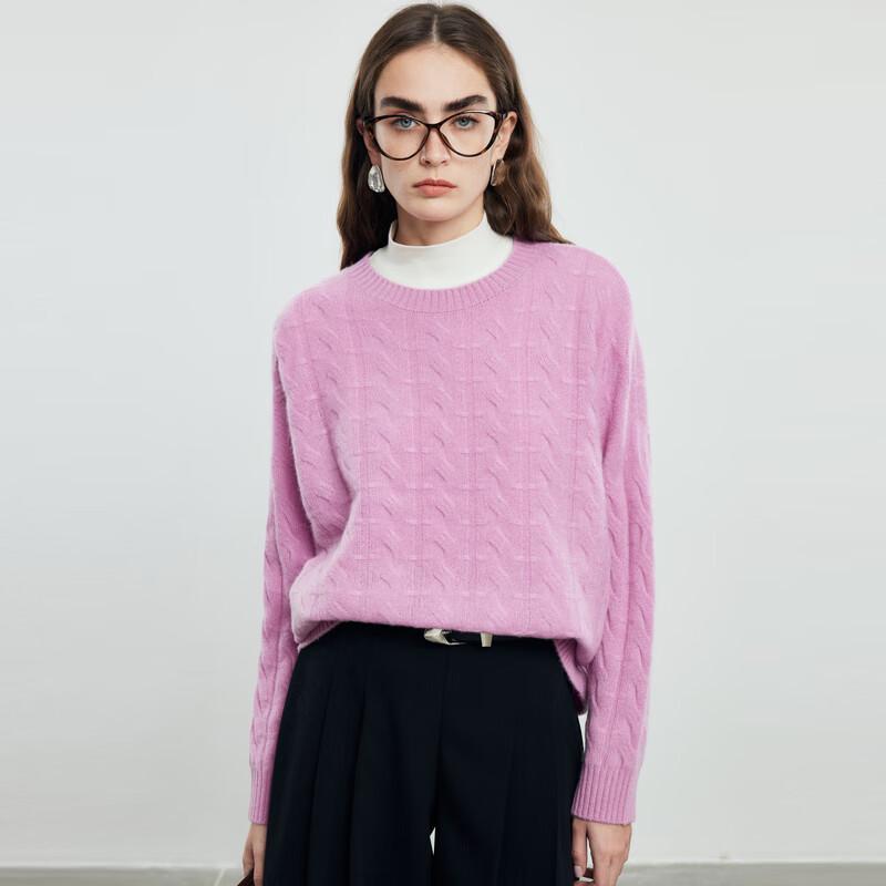 

PALUOPO Women s Solid 3D Cable Knit Cashmere Sweater M (160/100)