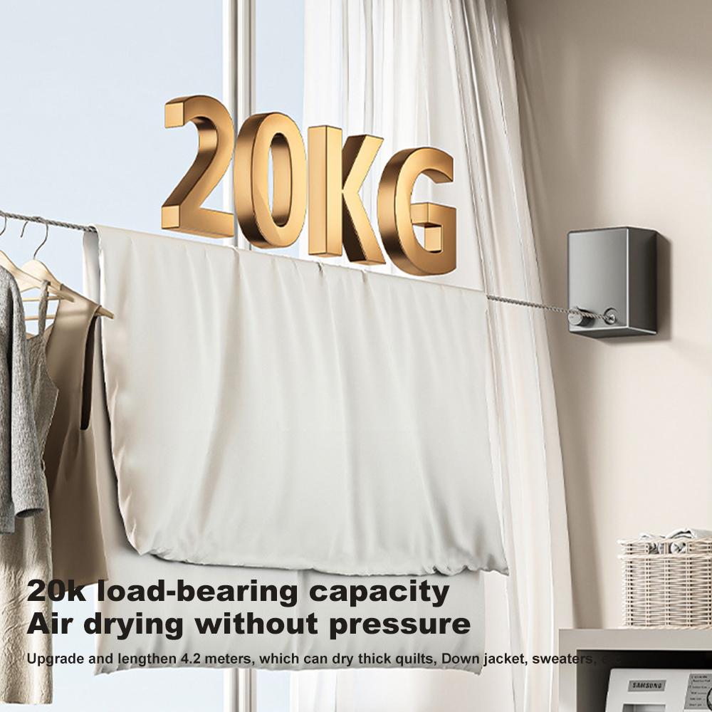 Home Retractable Clothesline Load-bearing Household Clothes String Space-Saving Clothes Drying Rack for Home