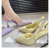 Baotou fashion sandals women's 2025 spring and summer new pointed high heels women's stiletto back strap fashion sandals
