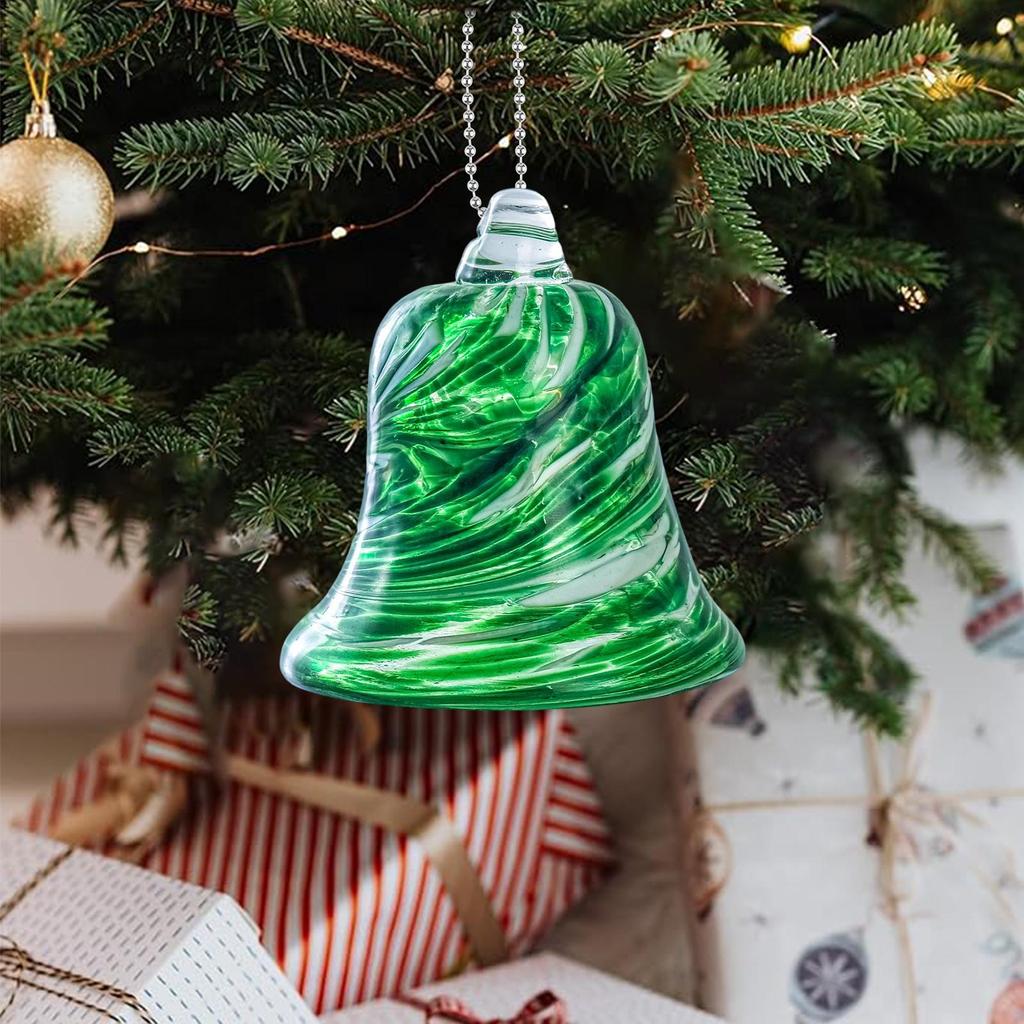 Christmas Bell Ornaments Glass Christmas tree Decorations christmas Bell Ornaments Holiday Decor For party Wall Door Window
