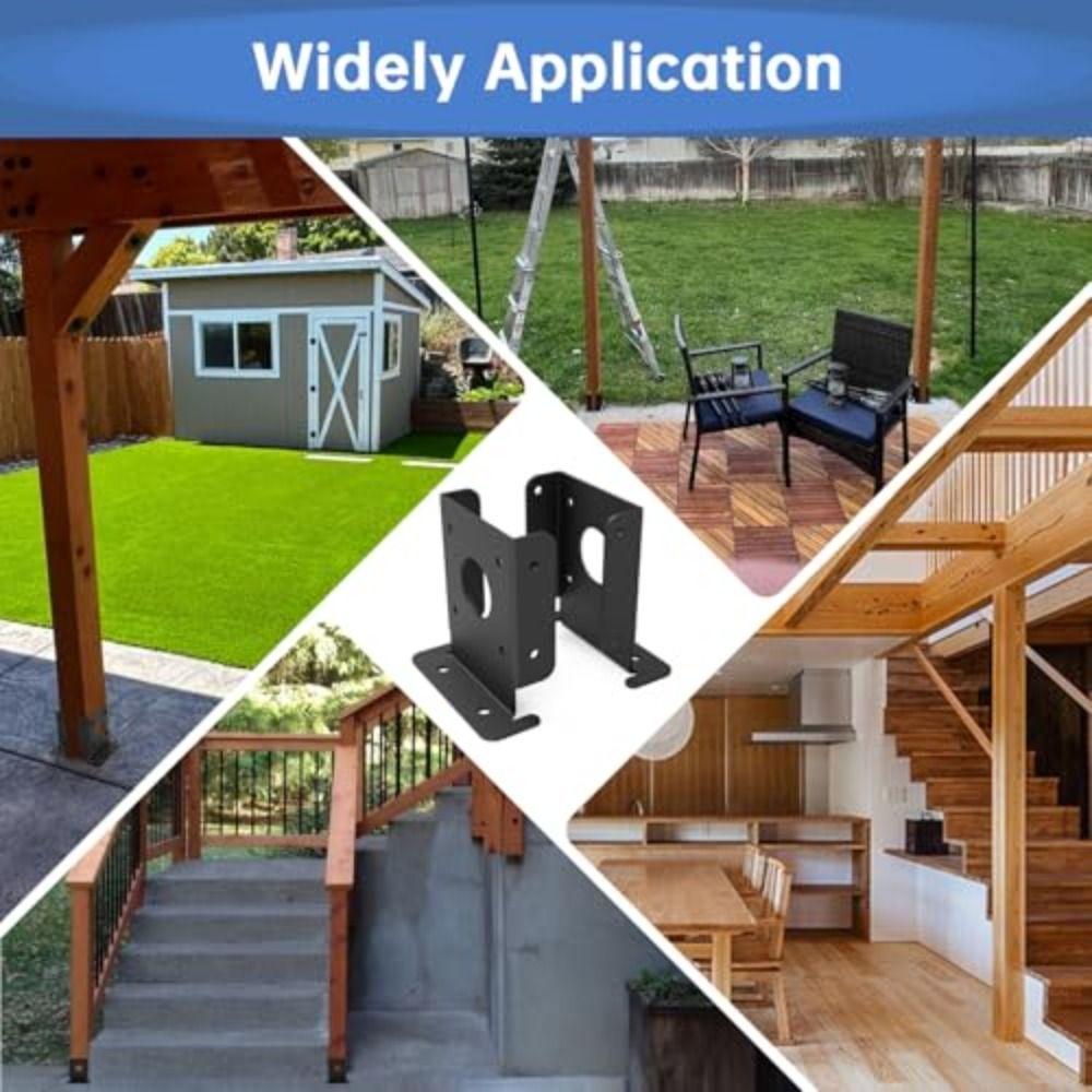 2pcs Easy Installation Wood Fence Pergola Brackets Sturdy Support Wood Fence Post  Home Outdoor