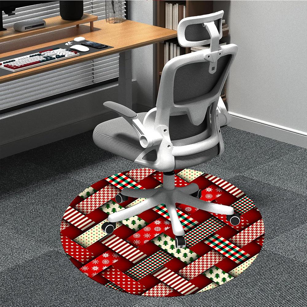 

1pc Christmas Plaid Chair Carpet for Office, Non-slip, Soft and Durable Office Rug, Perfect for Office yy251227121 80cm by 80cm