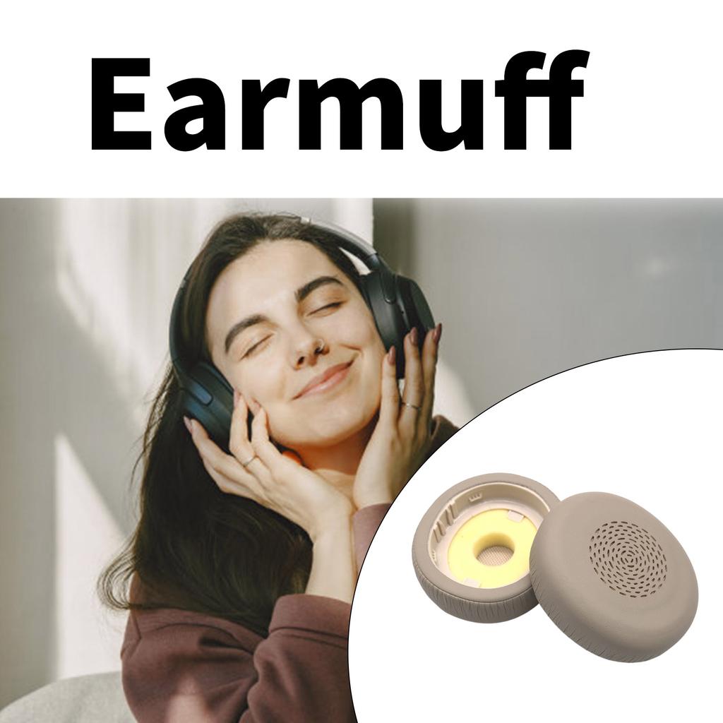 1Pair Ear Pad Replacement Protein Leather Earpads Ear Cushions Sponges Cover Earmuffs for Jabra Evolve2 75 Headphones