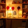 Cute Ghost Figurine with Balloon, Warm LED Ghost Night Light, Halloween Decoration for Bedroom Desk Table Centerpiece Cozy Ornament Gift