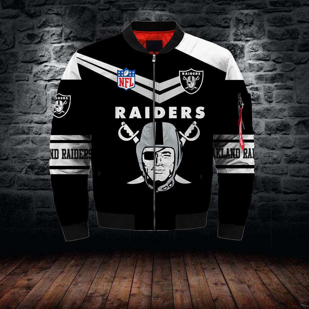 Herren 3D Digitaldruck Raider Team Verdickte Reißverschluss Fliegerjacke