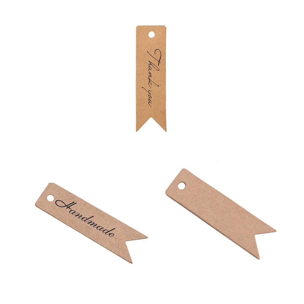 100 PCS Kraft Paper Gift Blank Hang Tags Jewelry Labels Cards Tag Decor Craft