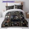 Movie Puzzle Pattern Bedding Quilt Set Quilt Cover Pillowcase Home Decoration Gift (1 * duvet cover + 2 * pillowcase, without core)