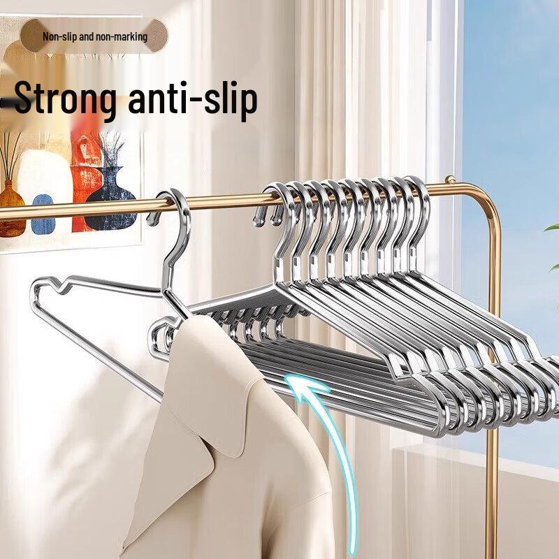 Stainless Steel Non-Slip Clothes Hangers with Grooves