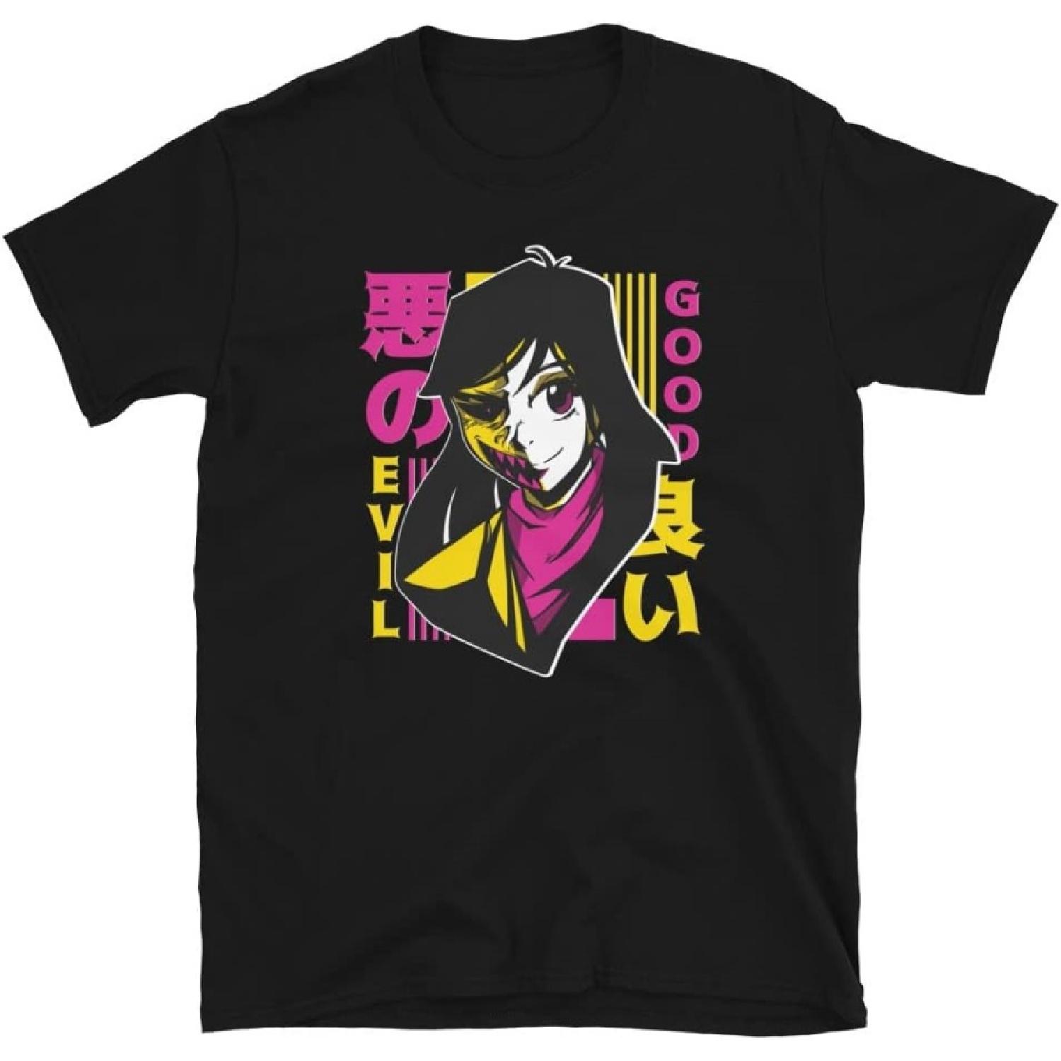 Good Vs Bad Evil Anime T-Shirt, Black, Medium S
