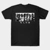 Herren Schwarzes T-Shirt mit Aufdruck Sieben Samurai No-Cut Transferpapier Druck Baumwoll-T-Shirt