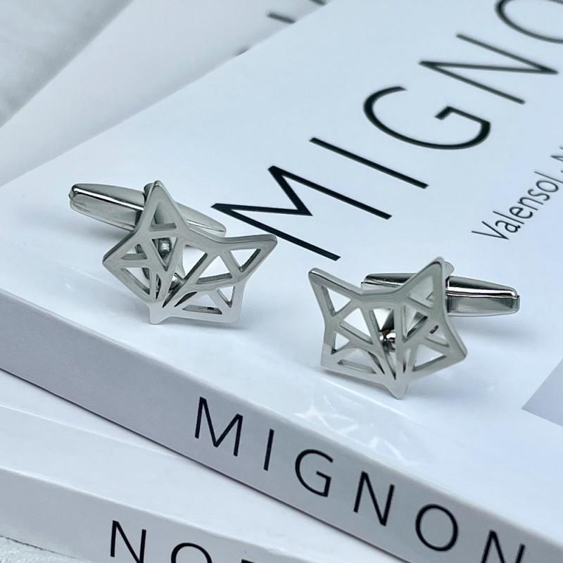 

Fashionable Fox Head Cufflinks Cute Playful Sweet Animal Mask Design Men s French Shirt Accessories 14k серебряный