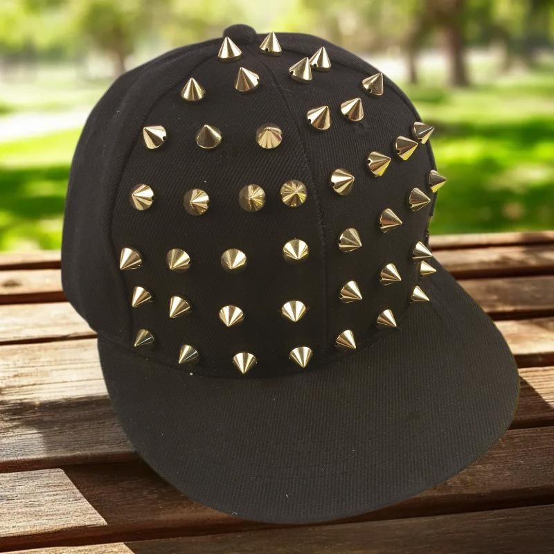 Men And Women's Rivet Flat Hat Punk Rock Hip Hop Stud Baseball Caps Y2K Outdoor Personalized Hat