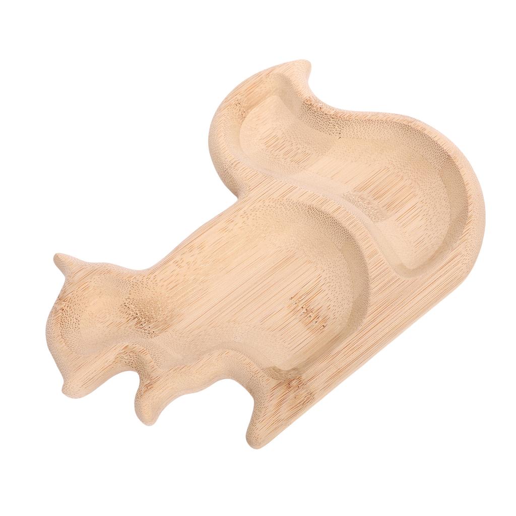 Snack Serving Plate Multifunctional Wood Squirrel Shaped Fruits Storage Plate for Parties Weddings