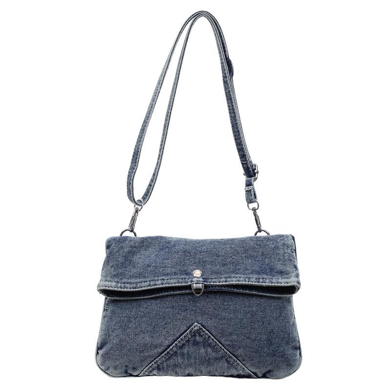 Casual canvas bag women's retro large-capacity messenger bag simple messenger bag fashion college student class bag tide