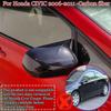 New Rear View Mirror Outside Housing Wing Mirror Cover Cap for Honda Civic 20062011 ABS Carbon Fiber Sport Interior Accessories