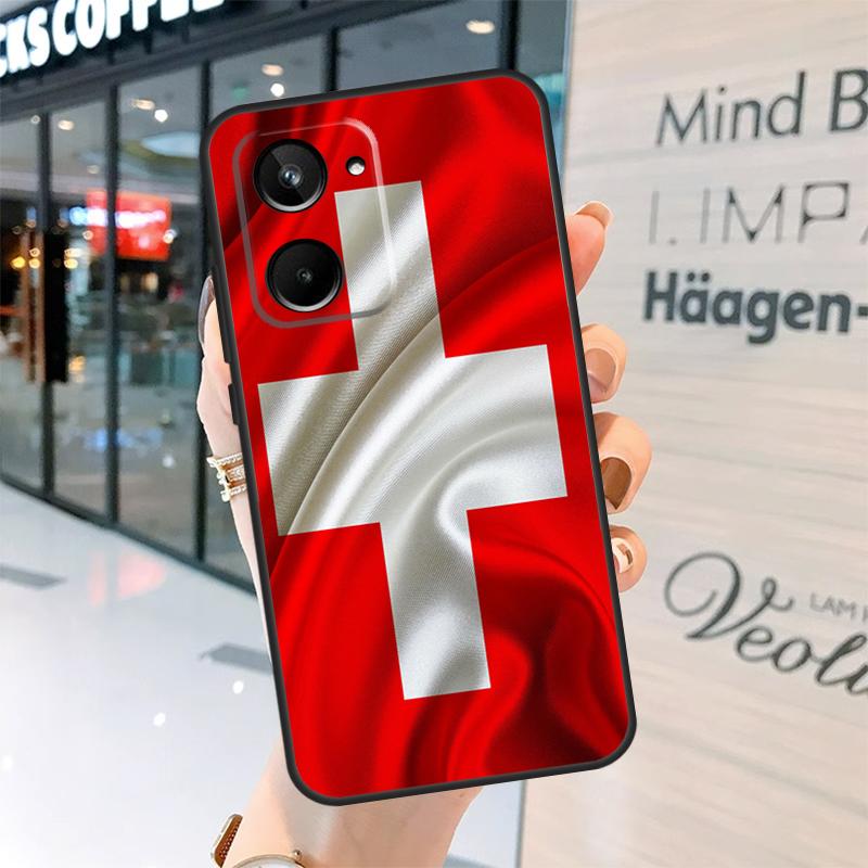 Switzerland Swiss Flag Case For Realme 15 13 12 10 11 14 Pro Plus GT6 GT7 C15 C35 C53 C55 C61 C63 C65 C67 C71 C75