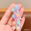1PC New Lovely Beaded Big Flowers Elastic Spiral Hair Rope Head Rope Ponytail Hair Ring Rubber Band Headdress For Kids