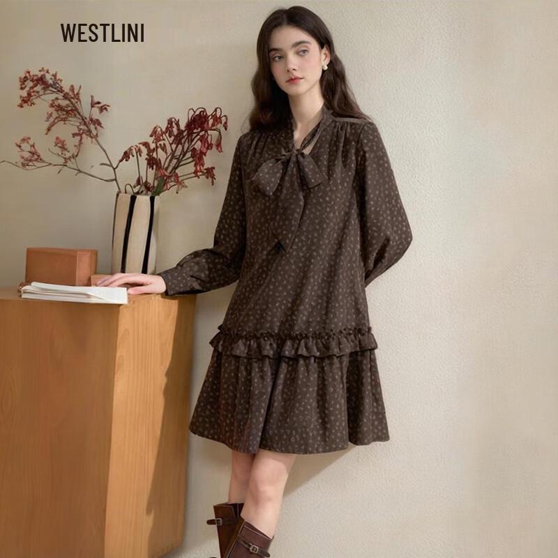 

Women s Maillard French Retro Floral Midi Dress M