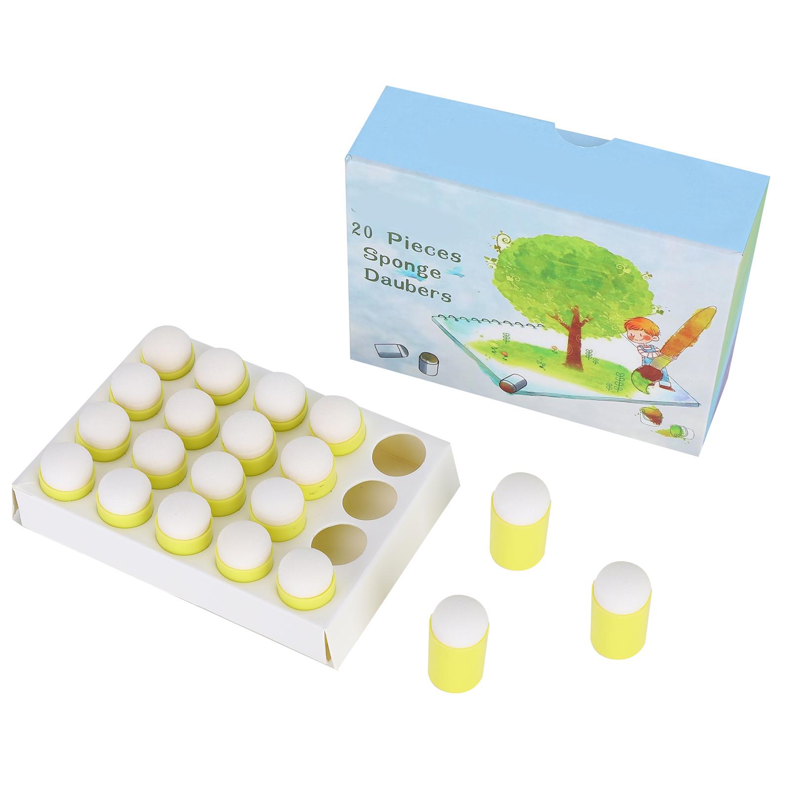 

20Pcs Finger Sponge Daubers Yellow Children DIY Painting Ink Pad Stamping Tools Boxed