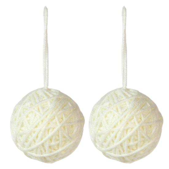 2 stk Julegarn Ballanheng Levende farger Festlig Xmas Tree Hengende Ornament for Hjem Holiday Decoration
