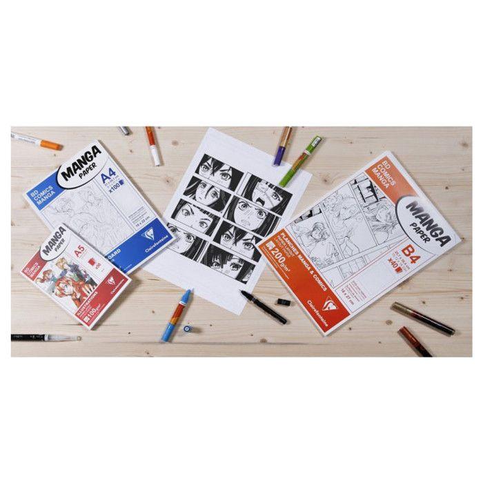 Papier - CLAIREFONTAINE - A5 - 50 Feuilles - 100g - Résistant à l'encre - Blanc