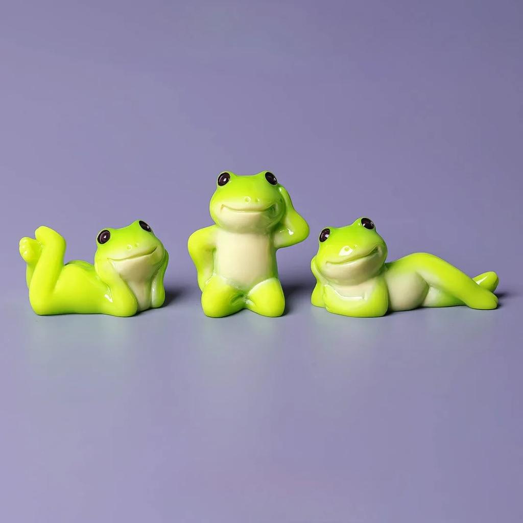 Creative DIY Cartoon, Funny Frog Doll, Micro Landscape Accessory Parts, Resin Crafts, Car Desktop Ornaments