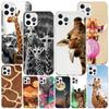 Cute Cartoon Giraffe Animal Phnoe Case for Iphone 17 Air 16 16E 11 12 13 Mini 14 Plus 15 Pro Max 7 8 + SE 2020 Phone Cover Coque