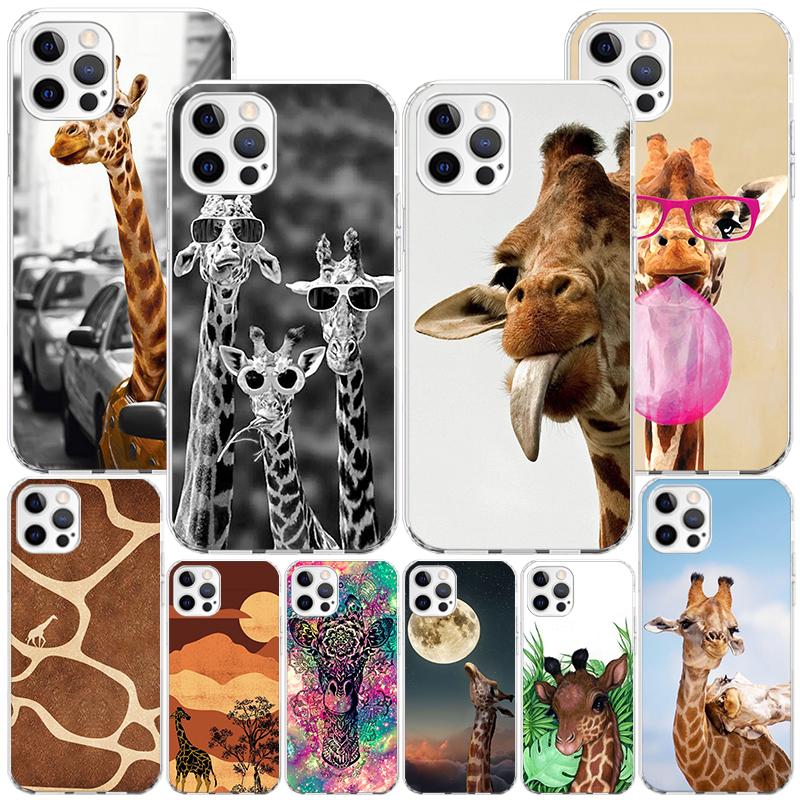 Cute Cartoon Giraffe Animal Phnoe Case for Iphone 17 Air 16 16E 11 12 13 Mini 14 Plus 15 Pro Max 7 8 + SE 2020 Phone Cover Coque
