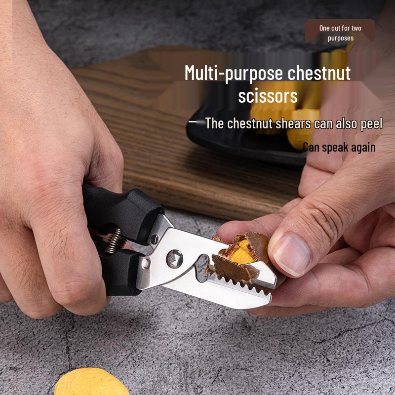 Chestnut Opener & Peeler: Portable Shell Cracking Scissors Tool Multifunctional Chestnut Scissors